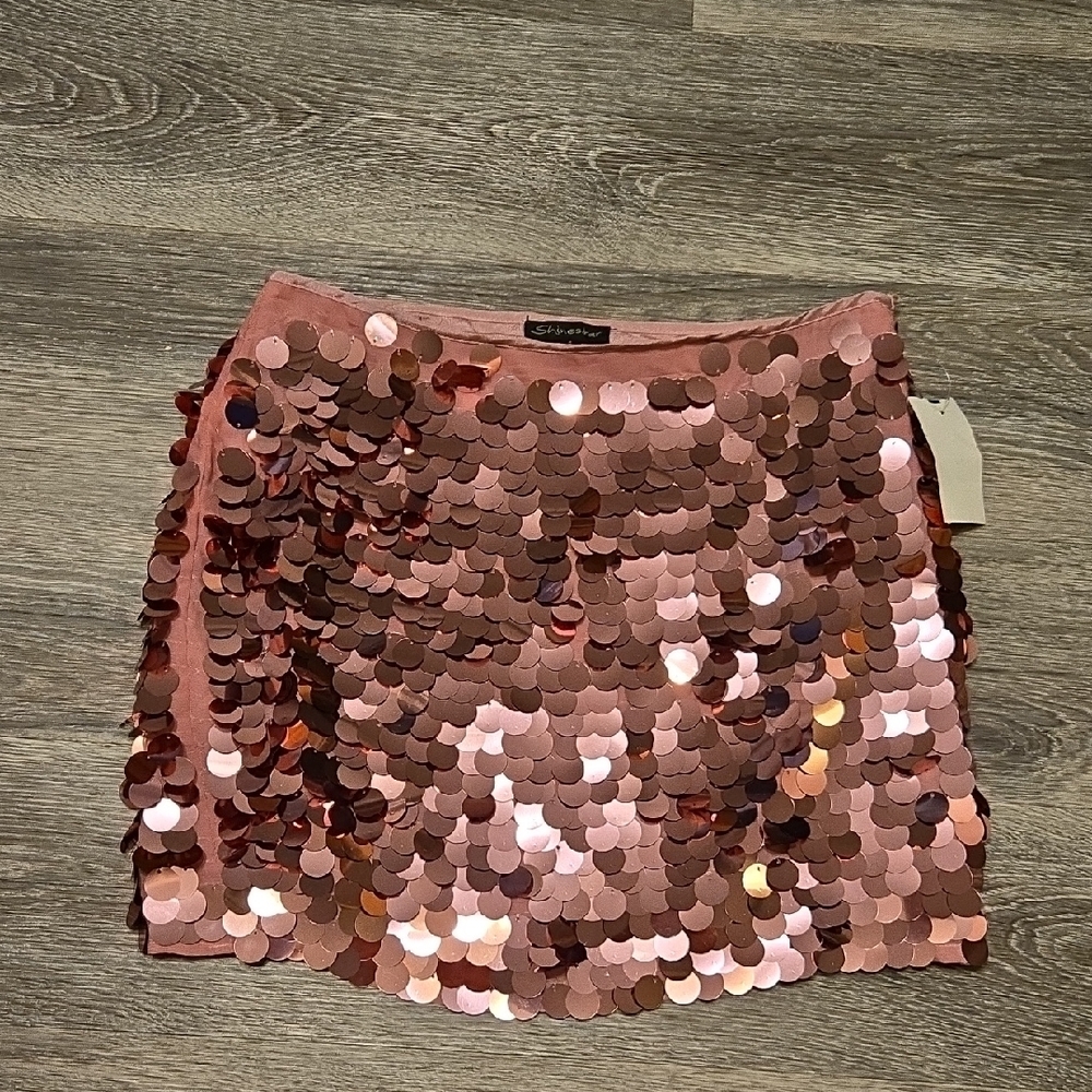 NWT Pink Paillette Miniskirt Sz Small